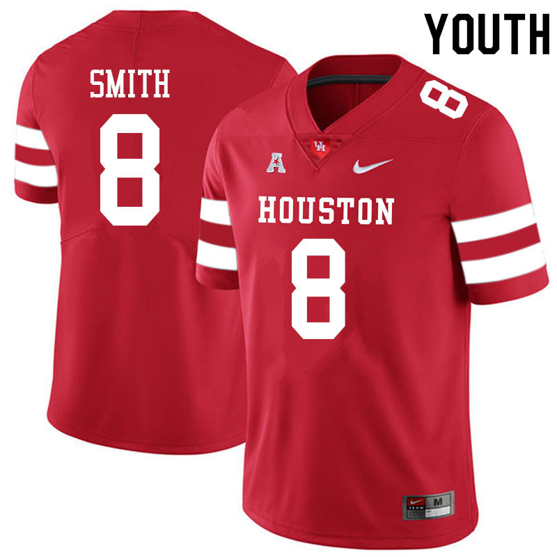 Youth #8 Chandler Smith Houston Cougars College Football Jerseys Sale-Red - Click Image to Close